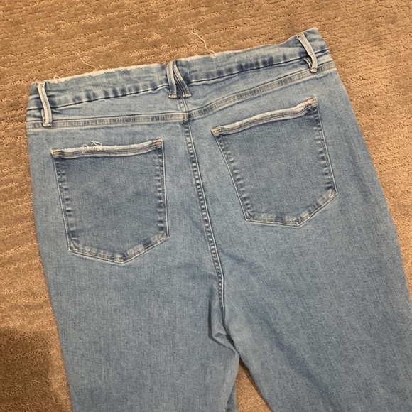 Good American Good Legs Exposed Button Fly Flare Blue Jeans size 18 High Waist - Picture 9 of 9